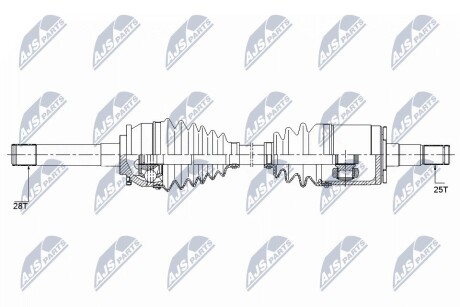 ПІВВІСЬ | MITSUBISHI L200 4WD 2.4,2.5TD 96-02, PAJERO 2.5TD,3.0V6 ATM 95-00, PAJERO SPORT 96- /ПЕРЕД,ЛІВ/ NTY NPWMS057