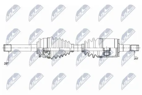 ПІВВІСЬ | MITSUBISHI L200 4WD 2.4,2.5TD 96-02, PAJERO 2.5TD,3.0V6 ATM 95-00, PAJERO SPORT 96- /ПЕРЕД,ЛІВ/ NTY NPWMS057