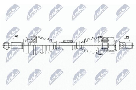 ПІВВІСЬ | MITSUBISHI OUTLANDER 2.0,2.4 06-12, ASX 1.8,2.0 10-, LANCER 1.8 08-, PEUGEOT 4007 2.4 07- /ПРАВ, ATM CVT/ NTY NPWMS061