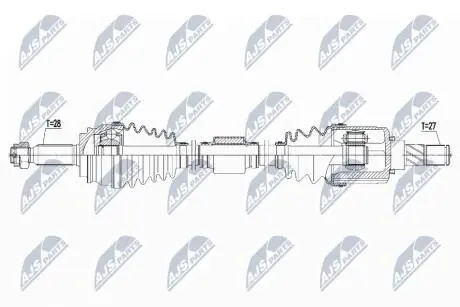 ПІВВІСЬ | MITSUBISHI OUTLANDER 2.0,2.4 06-12, ASX 1.8,2.0 10-, LANCER 1.8 08-, PEUGEOT 4007 2.4 07- /ПРАВ, ATM CVT/ NTY NPWMS061