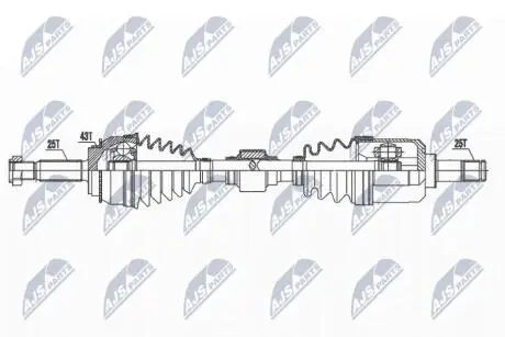 ПІВВІСЬ | MITSUBISHI LANCER 1.6 03- /ЛІВ,ATM,MTM/ NTY NPWMS071