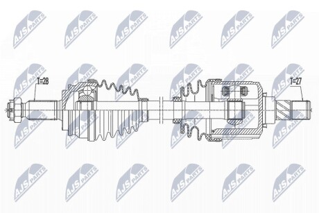 ПІВВІСЬ | MITSUBISHI ASX 1.8,2.0 4WD 10-, OUTLANDER II 2.0,2.4 4WD 06-, CITROEN C-CROSSER 2.4 08-, PEUGEOT 4007 2.4 07- /ПЕРЕД,ЛІВ,ATM CVT/ NTY NPWMS073