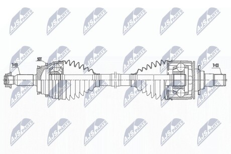 ПІВВІСЬ | MITSUBISHI PAJERO IV V8#,V9# 07- /ЗАД,ЛІВ,MTM,ATM/ NTY NPWMS075