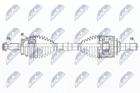 ПІВВІСЬ | MITSUBISHI PAJERO IV V8#,V9# 07- /ЗАД,ПРАВ,MTM,ATM/ NTY NPWMS077