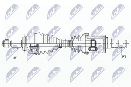 Полуось левая mazda 6 FTB62560X NTY NPWMZ040