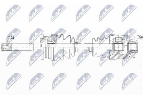 ПІВВІСЬ | MAZDA B2500 2.5D/2.5TD 4WD 99-, FORD RANGER 2.5/2.5TD 4WD 99- /ЛІВ,MTM/ NTY NPWMZ068 (фото 1)