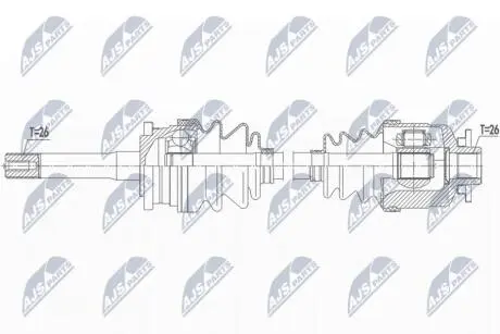 ПІВВІСЬ | MAZDA B2500 2.5D/2.5TD 4WD 99-, FORD RANGER 2.5/2.5TD 4WD 99- /ЛІВ,MTM/ NTY NPWMZ068