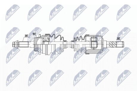 ПІВВІСЬ | MAZDA B2500 2.5D 4WD 02-, FORD RANGER 2.5TD 4WD 99-06 /ПЕРЕД,ПРАВ,MTM/ NTY NPWMZ070