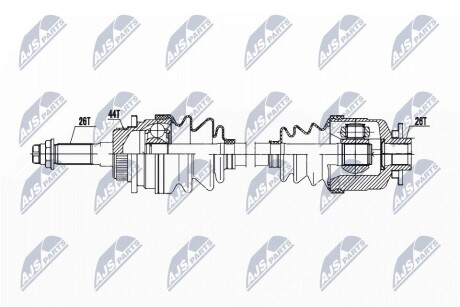 ПІВВІСЬ | MAZDA B2500 2.5D 4WD 02-, FORD RANGER 2.5TD 4WD 99-06 /ПЕРЕД,ЛІВ,MTM/ NTY NPWMZ072