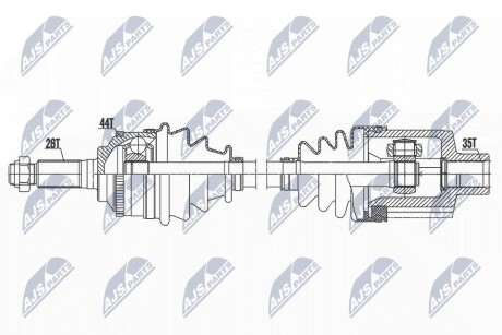 ПІВВІСЬ | MAZDA TRIBUTE 2.0 2WD,4WD 00- /ПЕРЕД,ПРАВ/ NTY NPWMZ084