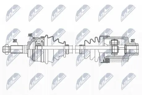 ПІВВІСЬ | MAZDA TRIBUTE 2.0 2WD,4WD 00- /ПЕРЕД,ПРАВ/ NTY NPWMZ084