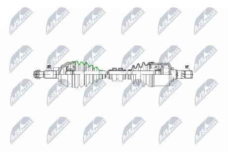 ПІВВІСЬ | NISSAN QASHQAI 2WD 1.6DCI 11-, 2.0DCI 07-, RENAULT KOLEOS 2.0DCI 2WD 08- /ЛІВ/ NTY NPWNS040