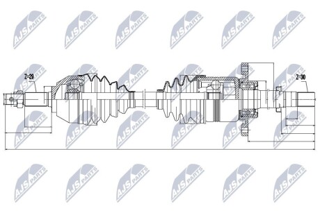 ПІВВІСЬ | NISSAN QASHQAI 2.0DCI 4WD 07-14, RENAULT KOLEOS 2.0DCI 2WD/4WD 09- /ПРАВ, ПЕРЕД, ATM/ NTY NPWNS049