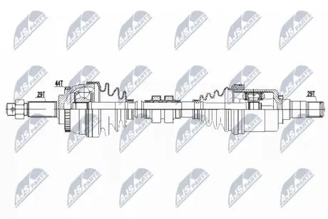 Полуось (привод передняя левая) на nissan x-trail t30, 39101-8H710 NTY NPWNS060