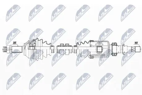 ПІВВІСЬ | NISSAN QASHQAI 1.6 07-13 /ПРАВ/ NTY NPWNS070