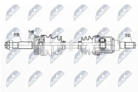 ПІВВІСЬ | NISSAN X-TRAIL T31 4WD 07-, QASHQAI I 4WD 07-14, RENAULT KOLEOS I 4WD 08- /ЗАД,Л/П/ NTY NPWNS076