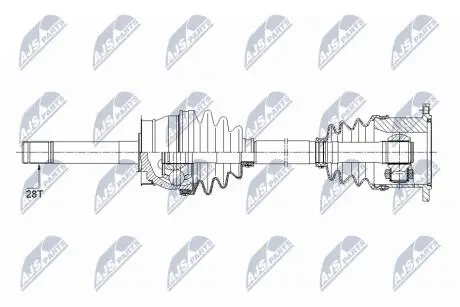 ПІВВІСЬ | NISSAN TERRANO I 2.4I,2,7TD 87-96, PICK-UP D21 2.4,2.5D 4WD 86-98, PATHFINDER 3.3,3.5 98-04 /ПЕРЕД,Л/П/ NTY NPWNS086