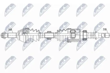 ПІВВІСЬ | NISSAN NV200/EVALIA 10- /ПРАВ/ NTY NPWNS094