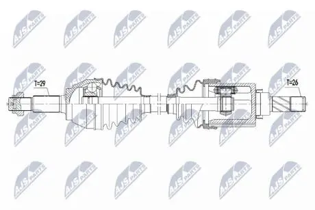 ПІВВІСЬ | NISSAN QASHQAI 1.2DIG-T,1.5DCI 13-, JUKE 1.2DIG-T 14-, 1.5DCI 10- /ЛІВ, MTM 6B/ NTY NPWNS098