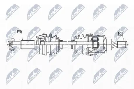 ПІВВІСЬ | NISSAN MURANO 3.5 Z50,Z51 02-14 /ЗАД,Л/П/ NTY NPWNS106