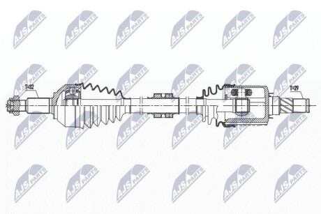 ПІВВІСЬ | NISSAN PATHFINDER 2.5,3.5 13-, INFINITI QX60 3.5 16- /ПЕРЕД,ЛІВ/ NTY NPWNS120