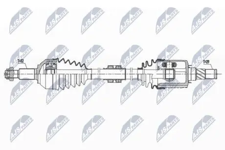 ПІВВІСЬ | NISSAN PATHFINDER 2.5,3.5 13-, INFINITI QX60 3.5 16- /ПЕРЕД,ЛІВ/ NTY NPWNS120