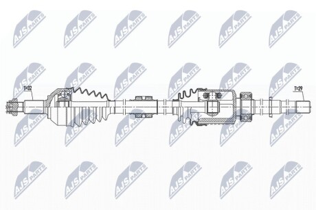 ПІВВІСЬ | NISSAN PATHFINDER 2.5,3.5 13- /ПЕРЕД,ПРАВ/ NTY NPWNS122