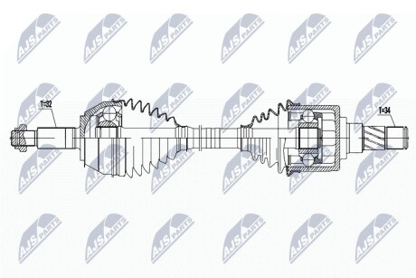 ПІВВІСЬ | NISSAN PATROL Y62 4.0,5.6 10-, ARMADA 5.6 17-, INFINITI QX56 10-, QX80 14- /ПЕРЕД,Л/П/ NTY NPWNS132