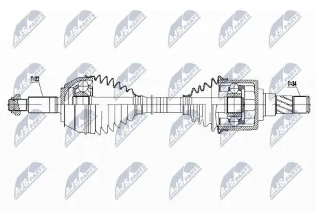 ПІВВІСЬ | NISSAN PATROL Y62 4.0,5.6 10-, ARMADA 5.6 17-, INFINITI QX56 10-, QX80 14- /ПЕРЕД,Л/П/ NTY NPWNS132