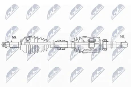 ПІВВІСЬ | NISSAN QASHQAI 2.0 140KM 2WD 07-, X-TRAIL T31 2.0 2WD 08- /ПЕРЕД,ПРАВ,ATM CVT/ NTY NPWNS160
