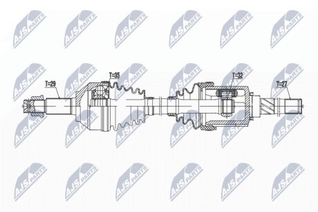 ПІВВІСЬ | NISSAN X-TRAIL T31 2.5 4WD 07-, RENAULT KOLEOS 2.5 4WD 08- /ПЕРЕД,ЛІВ,ATM CVT/ NTY NPWNS165