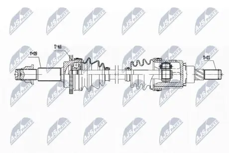 ПІВВІСЬ | NISSAN X-TRAIL T30 01-07/ЗАД,L=P,MTM,ATM/ NTY NPWNS166