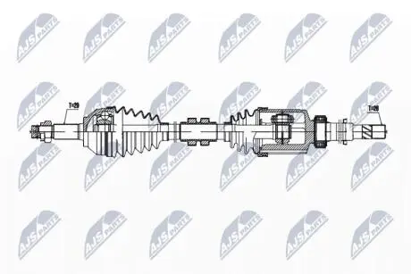 ПІВВІСЬ | NISSAN QASHQAI 2.0 2WD 07-13 /ПЕРЕД,ПРАВ,MTM 6B/ NTY NPWNS167