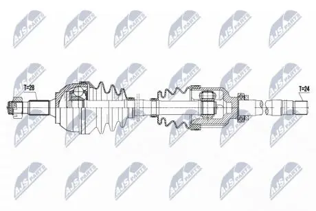 ПІВВІСЬ | PEUGEOT 407 1.6HDI,1.8,2.0 04-, CITROEN C5 III 1.6HDI,1.8,2.0 08- /ПРАВ,SKRZYNIA BE/ NTY NPWPE045