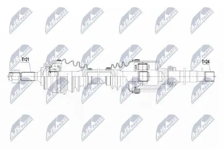 ПІВВІСЬ | PEUGEOT 208 1.2THP,1.6HDI 13-, CITROEN C3 II 1.6HDI 09-, C3 III 1.2THP,1.5HDI,1.6HDI 16-, C4 CACTUS 14-, DS3 09- /ПРАВ,MTM/ NTY NPWPE047