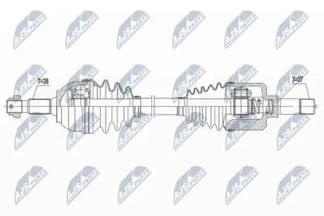 ПІВВІСЬ | PEUGEOT TRAVELLER 2.0HDI 150KM/180KM 16-, EXPERT 2.0HDI 120KM/150KM 16-, CITROEN SPACETOURER 2.0HDI 120KM 19-, JUMPY 2.0HDI 16- /ЛІВ,MTM/ NTY NPWPE057