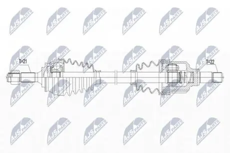 ПІВВІСЬ | PEUGEOT 2008 1.2 82KM 13-, THP130 15-, 1.4HDI,1.6HDI 13- /ЛІВ/ NTY NPWPE075