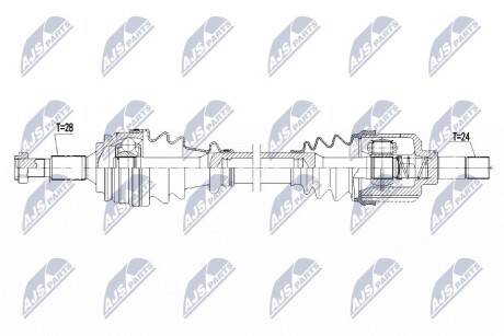 ПІВВІСЬ | PEUGEOT EXPERT/TRAVELLER 1.6HDI 95KM/115KM 16-, CITROEN SPACETOURER/JUMPY 95KM/115KM 16-, JUMPY 1.5HDI 100/120KM 18-, 2.0HDI 122KM 20-, TOYOTA PROACE 1.6D4D 95KM 16- /ЛІВ,MTM/ NTY NPWPE077