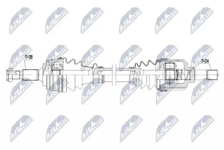 ПІВВІСЬ | PEUGEOT EXPERT/TRAVELLER 1.6HDI 95KM/115KM 16-, CITROEN SPACETOURER/JUMPY 95KM/115KM 16-, JUMPY 1.5HDI 100/120KM 18-, 2.0HDI 122KM 20-, TOYOTA PROACE 1.6D4D 95KM 16- /ЛІВ,MTM/ NTY NPWPE077