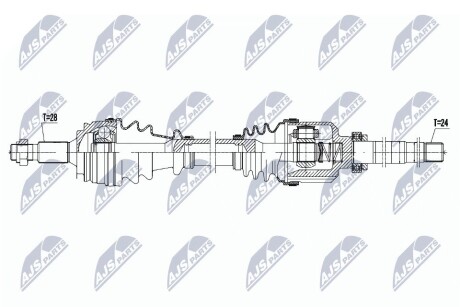 ПІВВІСЬ | PEUGEOT EXPERT/TRAVELLER 1.6HDI 95KM/115KM 16-, CITROEN SPACETOURER/JUMPY 95KM/115KM 16-, JUMPY 1.5HDI 100/120KM 18-, 2.0HDI 122KM 20-, TOYOTA PROACE 1.6D4D 95KM 16- /ПРАВ,MTM/ NTY NPWPE079