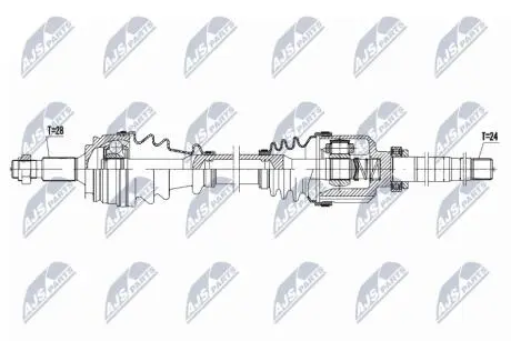 ПІВВІСЬ | PEUGEOT EXPERT/TRAVELLER 1.6HDI 95KM/115KM 16-, CITROEN SPACETOURER/JUMPY 95KM/115KM 16-, JUMPY 1.5HDI 100/120KM 18-, 2.0HDI 122KM 20-, TOYOTA PROACE 1.6D4D 95KM 16- /ПРАВ,MTM/ NTY NPWPE079