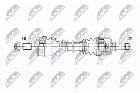 ПІВВІСЬ | PEUGEOT EXPERT/TRAVELLER 1.6BLUEHDI 115KM 16-, CITROEN JUMPY/SPACETOURER 1.6BLUEHDI 16-, TOYOTA PROACE/PROACE VERSO 1.5D4D,1.6D4D 16- /ЛІВ,MTM ML6C/ NTY NPWPE099