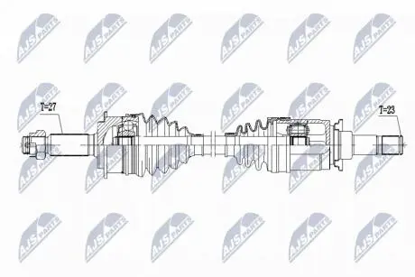 ПІВВІСЬ | PEUGEOT 4007 4WD 2.2HDI 07-, MITSUBISHI OUTLANDER 4WD 2.2DI-D 07-, CITROEN C-CROSSER 4WD 2.2HDI 07- /ЗАД,ЛІВ,MTM/ NTY NPWPE107