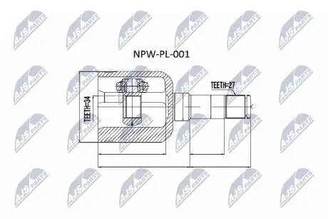Внутренний шрус opel astra h 1.9cdti zafira 1.9cdti,13109125 NTY NPWPL001