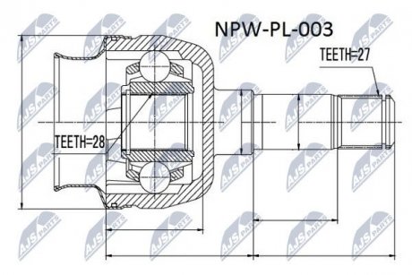 ШАРНІР РІВНИХ КУТОВИХ ШВИДКОСТЕЙ | OPEL VECTRA C 2.2DTI 02- NTY NPWPL003