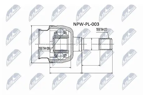 ШАРНІР РІВНИХ КУТОВИХ ШВИДКОСТЕЙ | OPEL VECTRA C 2.2DTI 02- NTY NPWPL003