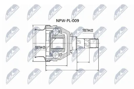 Внутренний шрус opel astra f corsa c,374327 NTY NPWPL009