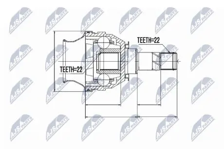 ШАРНІР РІВНИХ КУТОВИХ ШВИДКОСТЕЙ | OPEL ASTRA H 2004-2010, ZAFIRA B 05-11 NTY NPWPL026