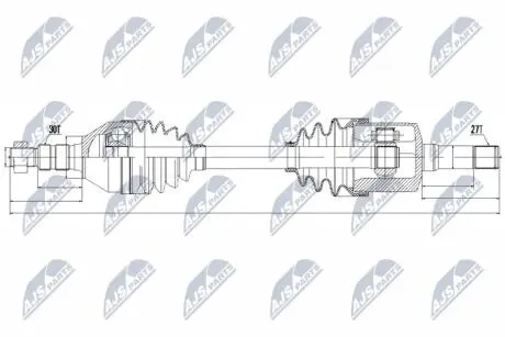 ПІВВІСЬ | OPEL INSIGNIA 08- /Л/П/, ZAFIRA C 05- /ЛІВ, ATM/, SAAB 9-5 2.0T 220KM, 2.0TD 190KM 10- /Л/П/ NTY NPWPL033
