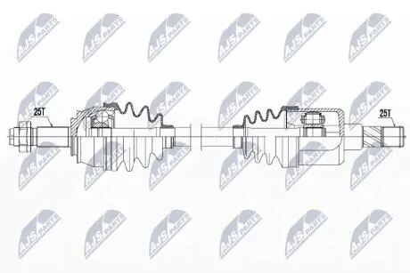 ПІВВІСЬ | OPEL CORSA D 1.3CDTI 06-, CORSA E 1.4T 14-, FIAT GRANDE PUNTO 1.3JTD 05- /ЛІВ/ NTY NPWPL041